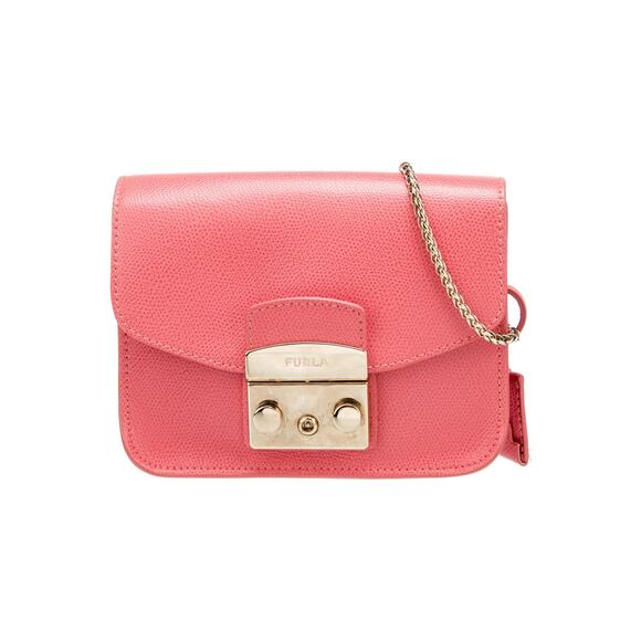 Furla Metropolis Rose Pink Mini Chain Shoulder Clutch Purse Bag - Picture 2 of 16